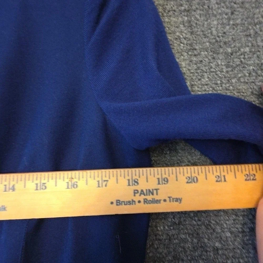Elie Tahari Dress Womens 12 Blue Wool Cashmere Sheath Long Sleeve Knee Length